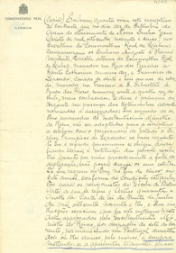 Cópia de contrato de atribuição de pensão a Francisco de Lacerda enquanto pensionista da Escola de Bellas Artes, 1895.